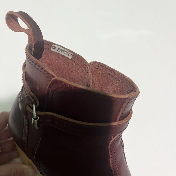 Hasbeens JODHPUR Cherry Brown Leather Clog Wood Heeled Ankle Boots Size 37 FAIR - Picture 6 of 14